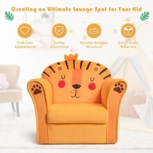 Lifezeal Kids Cat/Astronaut/Lion/Synthetic Fake Animal/Elephant Sofa Children Armrest Couch Toddler Furniture Gift - trái cam - Xem 2