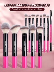 MAANGE 13Pcs Professional Soft Long Tube Makeup Brush Set,Powder Brush Contour Brush Blush Brush Foundation Brush Highlight Brush Eyeshadow Brush Shadow Brush Concealer Brush Blending Brush Eyebrow&Eyelash Brush,Makeup Tools With Soft Fiber For Easy To Carrying,Set For Travel,Gift For Women&Girls - 彩色 - 查看 2