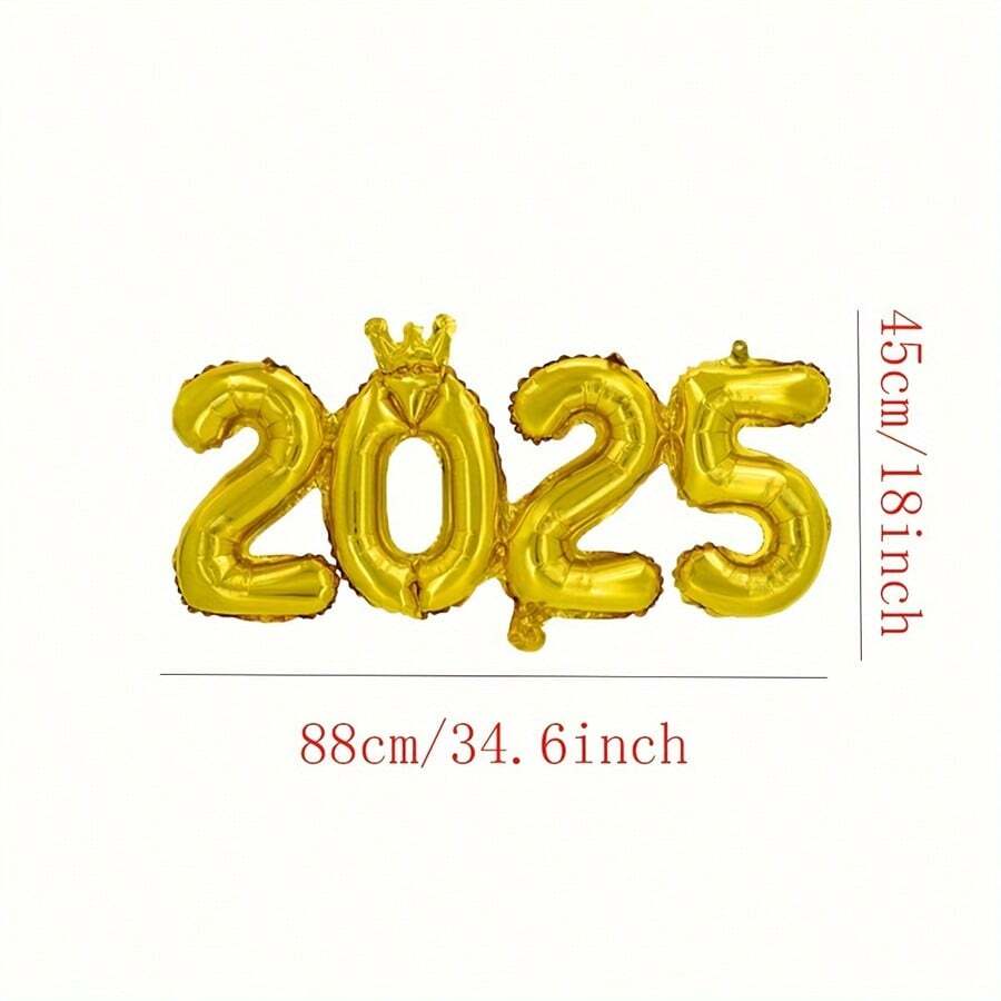 2025 New Year's Eve Party Decor Large Upright Happy New Year Balloon