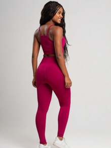 Women Sports Leggings - Hot Pink - View 6