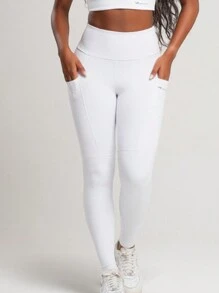 Women Sports Leggings - 白色 - 查看 1