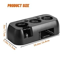 浓缩咖啡压粉站，多功能压粉站，防滑压粉站，浓缩咖啡站适合存储 51-58 毫米压粉分配器手柄，ABS 压粉器支架，咖啡手柄支架 - 黑色 - 查看 2