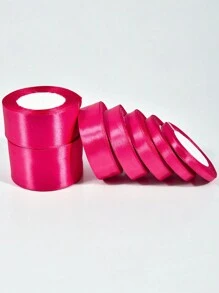 1 Roll 22meters, Hot Pink Packaging Ribbon Bow, Color Ribbon, Polyester Satin Ribbon, Gift Box Silk Ribbon, Jacquard Woven Ribbon - Hot Pink - View 3