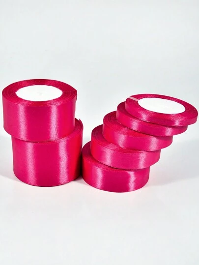 1 Roll 22meters, Hot Pink Packaging Ribbon Bow, Color Ribbon, Polyester Satin Ribbon, Gift Box Silk Ribbon, Jacquard Woven Ribbon