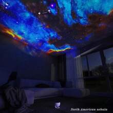 UK LED Galaxy Projector Starry Night Light Moon Star Sky Nebula Projection Lamp - Black - View 6