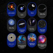 UK LED Galaxy Projector Starry Night Light Moon Star Sky Nebula Projection Lamp - Black - View 5