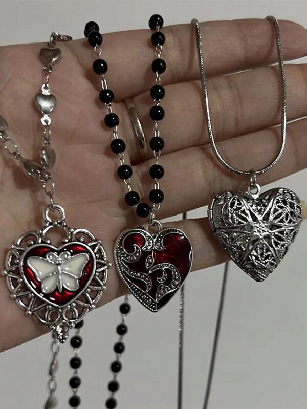 Marco de fotos envío gratuito color plateado para collar de hombre joyas de plata joyería de moda lindo colgante en forma de corazón collar de serpiente