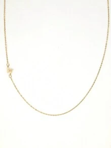 Vanel 1pc Y2k Minimalist Alphabet Necklace, Stainless Steel Name Necklace, 26 Letters A-Z Charm Pendant Necklace, Initial Letter Necklace, Golden Tone Girls' Birthday Gift - Yellow Gold - View 21