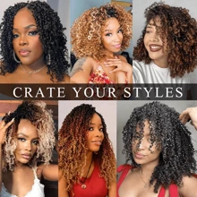 1/6/8 Packs Pre-Looped Yanky Twist Crochet Braids Hair 8/10/14 Inch 15 Strands/PCS Natural Black Pre-Twisted Passion Twist Boho Crochet Braid Hair With Curly Crochet Hair Senegalese Twist Braids, 1B/30/27 - Ombre - View 6