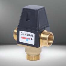 3 Wege Thermostatisch Mischventil Verbrühschutz Brauchwassermischer DN20 NEU - Schwarz und Gold - Übersicht 3