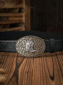 1件男士波西米亚西部牛仔风靴子，压花金属扣复古多色PU皮带，夏季、秋季、万圣节秋冬配饰，适合青少年、青年、男士，休闲、户外、运动、度假、毕业礼物、生日、日常穿着 - 如圖 - 查看 19