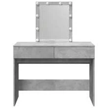 Dressing Table Concrete Grey 100x40x130 Cm Modern Vanity Furniture With Storage Drawer And Mirror - Grey - View 4