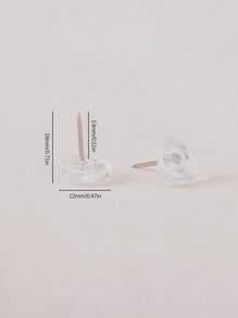 200/100pcs/50pcs Clear Heart Shape Push Pins,Thumbtacks For Drawing, Painting, Bulletin Board, Opening Ceremony & Graduation Party Decoration Accessories