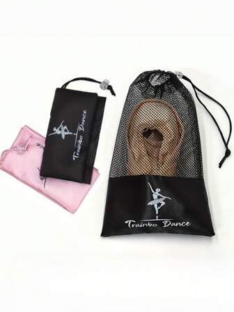 1/3pcs Pink/Black Portable Ballet Shoes Storage Bag, Gymnastics/Ballet Dancer Drawstring Handbag, Reusable Stylish Dance Bag