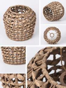 1 pièce Luminaire à suspension moderne de style bohème en corde tressée naturelle, abat-jour en rotin, abat-jour en osier, convient pour la cuisine, le restaurant et le hall d'entrée, ainsi que les lustres, lampes de table et lampadaires (sans fils). Meilleurs cadeaux - Multicolore - Voir 8