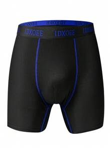 10 piezas/paquete Calzoncillos tipo bóxer largos de unicolor cómodos para hombres - Duraderos, suaves, holgados, casuales - Adecuados para todas las estaciones, deportes, playa, piscina y uso diario