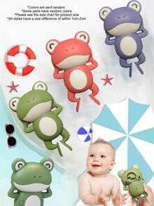 1 件游泳池青蛙玩具，彩色可爱青蛙形婴儿浴室浴室淋浴互动游戏，有趣的游泳池淋浴玩具，适用于游泳池、浴室、发条玩具家庭互动教育玩具和 - NO.6699-52S 浴室青蛙 - 查看 2