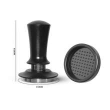 51mm/53mm/58mm 浓缩咖啡压粉器，带波纹不锈钢底座，深度可调设计 - 优质咖啡配件，咖啡爱好者的完美礼物 - 黑色 - 查看 12