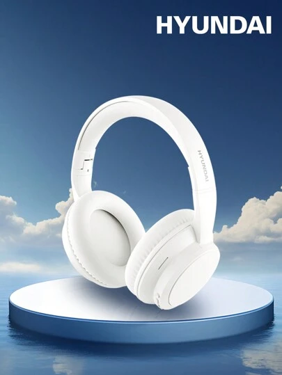 HYUNDAI 现代 HY-T02MAX 蓝牙耳机，具有 5.4 HIFI 高清音频、深沉低音、带麦克风的精确降噪、音乐/运动/游戏、低延迟、长电池寿命、简约商务风格，兼容智能手机和平板电脑