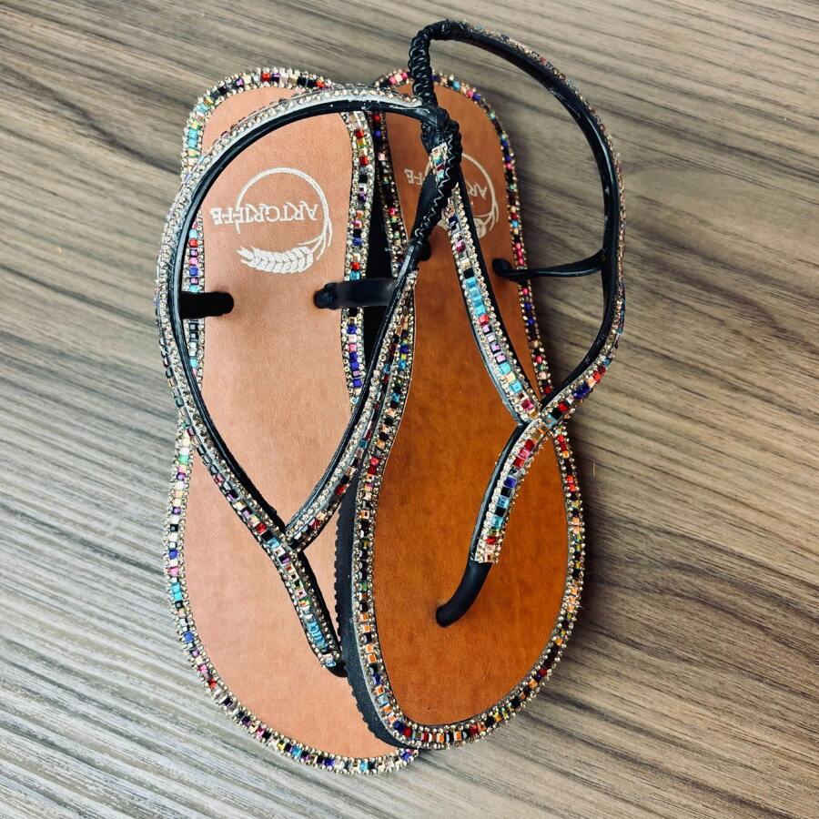 Women's Luxury Rhinestone Flat Sandal Art Griffe Paris Christmas New Year's Eve - PTO/Wisk - Xem 1