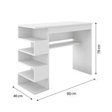 Gaming Computer Table – Desk With Black And Red Niche - 白色 - 查看 4