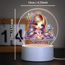 1pc Custom Personalized Table Lamp Night Light Customized Cartoon Princesses And Animals 3D Night Light Toy Acrylic Night Lights Gift For Home Room Decoration Night Light Usb Powered & Battery Operated Optical Illusion Table Lamp With Remote Control Perfect Gift Send To Girls For Valentine's Day, Easter, Christmas Unique Room Decor, Fun And Adorable Nightlight Gifts Birthday Graduation Home Decor Back To School School Supplies,Christmas Gift Supplies