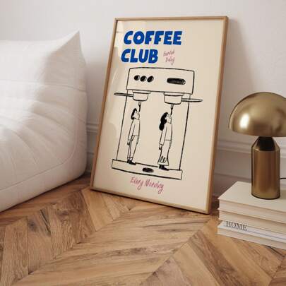 1 pieza Cartel de Espresso, Cartel de Café de la Mañana Vintage, Regalo de Pareja, Arte de Pared para Estación de Café, Arte Moderno y Elegante para Pared de Cocina - Opción de Regalo Decorativo Perfecto para Habitaciones, Dormitorios, Salas de Estar, Pasillos - Lienzo (Enmarcado)