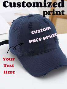 This Is A Baseball Cap In A Retro Style. Customize Your Own Unique Fashion Emblem And Let Your Personalized Shine On The Brim Of The Cap.
