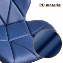 CLIPOP Bar Stools Set Of 2, Faux Leather Breakfast Kitchen Stools With Height Adjustable Swivel Gas Lift And Steel Footrest For Kitchen Island Counter Pub - Blue - View 10