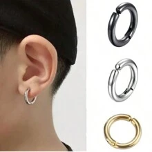 2pcs/6pcs Simple Non-Piercing Ear Cuff Hoop Earrings, Punk Jewelry Set