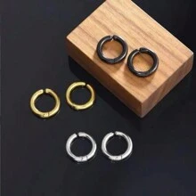 2pcs/6pcs Simple Non-Piercing Ear Cuff Hoop Earrings, Punk Jewelry Set