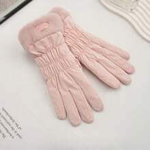 1 Par de guantes de mujer de moda cálidos para otoño e invierno, de material de terciopelo reforzado, que permiten el uso de pantalla táctil, adecuados para ciclismo al aire libre, deportes, escalada de montaña, Navidad y San Valentín, accesorios para fiestas