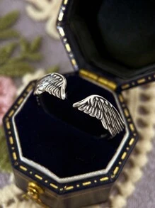 1Pc Originele Echte 925 Sterling Zilveren Prachtige Vleugel Verstelbare Ringen Voor Vrouwen Meisjes Dames Sieraden Dating Cadeau Fijne Sieraden