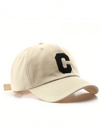 1 件时尚咖啡棕色复古 C 型棒球帽