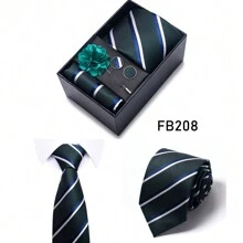 AlanKing 1 件圣诞礼物男士领带时尚设计英伦风格正式商务婚礼领带礼盒装男士领带 - 混色 - 查看 16