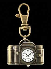 1 件相机形状怀表复古青铜钥匙扣，新奇石英表钥匙扣吊坠包配件创意礼物护士手表，情人节礼物，送给朋友的礼物钥匙扣饰品，圣诞节生日纪念品礼物