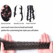 Springy Afro Twist Hair Marley Twist Braiding Hair Pre-Separated Kinky Twist Hair Braids Afro Kinky Bulk Afro Curly Synthetic Hair Short 12/16/24" Crochet Braiding Hair Extensions For American Women - Dark Brown - View 8