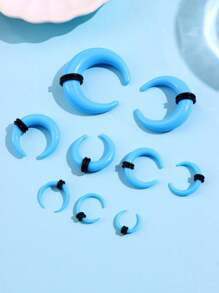 Bộ 9 khuyên xỏ khuyên tai hình chữ U bằng Acrylic nhiều màu sắc lấp lánh phong cách Punk Rock Hip-Hop, kiểu sừng bò, dụng cụ xỏ khuyên, phụ kiện xỏ khuyên trang sức cơ thể Unisex, thích hợp cho lễ hội và tiệc tùng - Nhiều màu - Xem 2