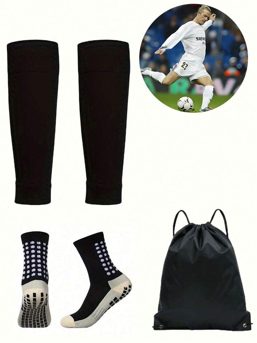 3pcs/Set Football Leg Guard Set Includes Football Socks, Football Honeycomb Leg Guard, Storage Bag, Suitable For Professional Football Players To Use