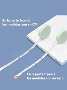 Vmingo Cinta Metrica Redonda Retráctil Cintura Cuerpo Costura 150cm - Rosa - Ver 4