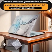 有 4 种大理石图案可供选择，并配有键盘保护膜。它与 MacBook Air Pro 保护套、13/14/15/16 英寸电脑保护套兼容，并配有键盘保护膜，A1370、A1534、A1502、A1707、A2337、A1932、A2179、A2338、A1706、A1708、A2681 塑料硬壳笔记本电脑保护套，黑色、蓝色大理石图案 A2485 A2442、A1466 A1369