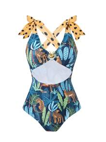 女士 2024 年新款时尚连体泳衣泳装，时尚性感泳衣，适合夏季海滩度假