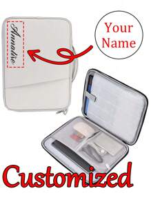 1pc Customized Name Compatible With Ipad Storage Bag Protective Sleeve Tablet Bag Laptop Liner Bag Case With Pocket 10.8-11 Inch Tablet Sleeve Bag