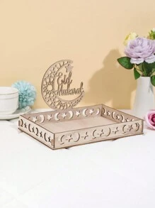 1 pieza Bandeja de madera con forma de luna y estrellas para caramelos/aperitivos, regalo decorativo de mesa creativo
