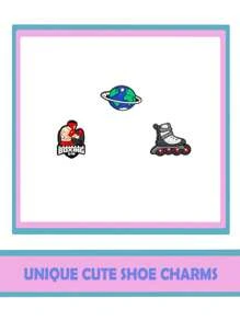 随机 10/20/30 件各种款式运动游戏系列鞋饰适用于鞋子 DIY 装饰优质流行饰物配件泡泡拖鞋凉鞋，PVC 鞋饰沙滩包配件适合青少年、男性、女性和成人的绝佳礼物