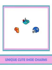 随机 10/20/30 件各种款式运动游戏系列鞋饰适用于鞋子 DIY 装饰优质流行饰物配件泡泡拖鞋凉鞋，PVC 鞋饰沙滩包配件适合青少年、男性、女性和成人的绝佳礼物