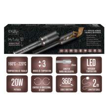 PostQuam ID Italian Design - Rizador De Pelo Automático MyTulip Para Mujeres - Automatic Hair Curler Con 3 Temperaturas (160ºC / 190ºC / 220ºC) Para Todo Tipo De Cabellos Con Cilindro Rizador De 8 CM - Modelador De Cabello Profesional Con Cable 360º De 2 Metros - Entrega 24/72h a España (Península) - Multicolor - Ver 4