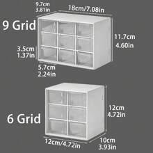 1 pièce Organisateur de bureau en plastique avec 9/6 mini tiroirs, boîte à outils pour enseignants, boîte de rangement pour fournitures de bureau, bac de finition pour petits articles et sundries, rangement pour épingles à cheveux/autocollants/accessoires faits main, boîtes de rangement et organisateurs