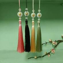 Mặt dây chuyền tua rua ngọc bích trắng mới cổ xưa trang sức phong cách quốc gia tua rua tơ tằm quà tặng tốt nhất - Nhiều màu - Xem 3