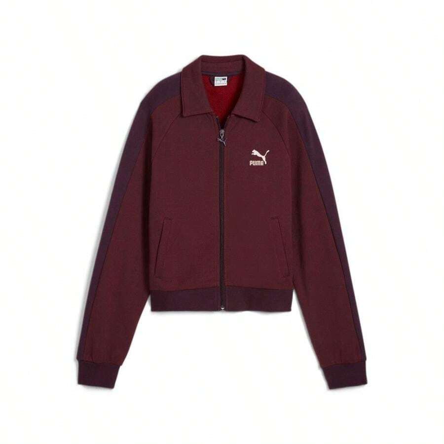 T7 Full Zip Track Jacket |  | Women Sports Sweatshirts - Purple - View 1